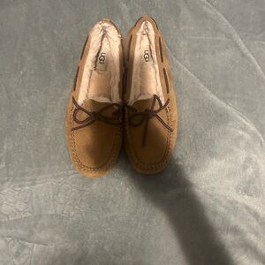UGG Tan Suede Slippers with Cream Lining